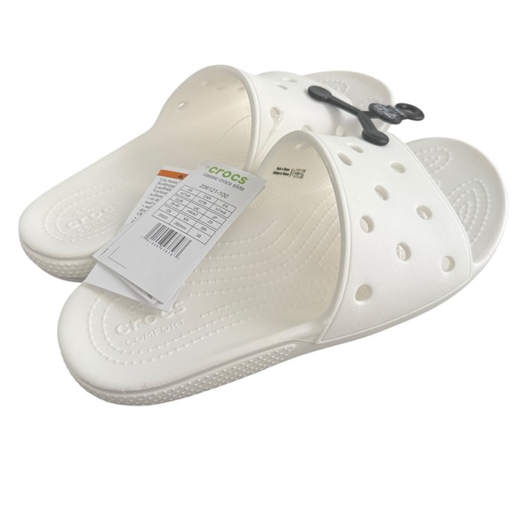 Unisex CROCS Classic Slide Sandals white/blanc 100% Original New Mens 7 Womens 9 - Picture 3 of 4